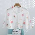 Lightweight cotton gauze nursing shawl with peach pattern for air-conditioned rooms - Peach