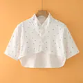 Cotton breastfeeding shoulder wrap with pink strawberry print and button closure - M / Short Sleeve Stand Collar / Fresh Strawberry