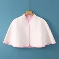 Pink cotton shoulder cape with cat paw print and snaps for air-conditioned rooms - One Size / Pink Paw Print