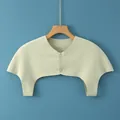 Pale green lightweight thermal shoulder protector for sleep in size L with button closure - M / Crew Neck / Fruit Green