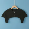 L size black thermal shoulder protector cape for women in soft fleece material - M / Crew Neck / Black