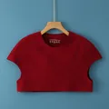 Dark red thermal shoulder protector vest in size L shown on a wooden hanger - M / Vest Style / Burgundy
