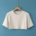 Short sleeve apricot thermal shoulder wrap for air-conditioned rooms in summer - M / T-Shirts / Light Gray