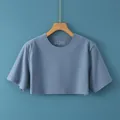 Blue Dralon thermal shoulder warmer crop top for neck protection in size L - M / T-Shirts / Blue