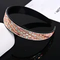 Diadema vintage negra con cristales de oro champán y brillantes racimos de diamantes - Estilo Vidrio Champaña Strass AB Blanco