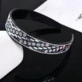 Diadema de lujo negra con cristales brillantes y pedrería para accesorios de pelo mujer - Estilo Vidrio Blanco Strass Azul Marino