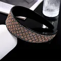 Glinsterende strass hoofdband met golfpatroon en antislip tanden in roségoud en grijs - Transparant Grijs + Champagne