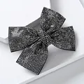 Pasador para el pelo con lazo de diamantes de imitación negros y cristal plata - Cruz 9.5cm Gris Mineral