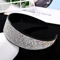 Sparkling wide-brimmed headband with iridescent rhinestones and non-slip inner teeth - White and AB Gradient
