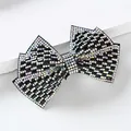 Fermaglio per capelli a fiocco nero con strass AB iridescenti in uno stile dolce - Bicchiere Di Cristallo Butterfly [nero Plus Ab]