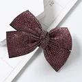 Pasador para el pelo con lazo y diamantes de imitación en rosa oscuro, diseño elegante - Cruz 9.5cm Púrpura