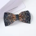 Pasador de pelo con lazo brillante de cristales en azul marino y tono champán - Lazo Simple Strass Marino Champaña Degradado