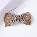 Pasador de pelo con lazo de strass champán y elegante cierre de resorte para mujer - Lazo Simple Strass Champaña Degradado
