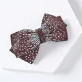 Elegante pinza para el cabello con lazo de diamantes de imitación púrpuras e irisados - Cruz Mediana Degradado Púrpura
