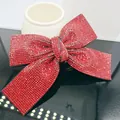 Elegant red rhinestone bow hair clip with sparkling crystals and a black base - Large Swallowtail Spring Clip [red]