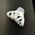 Glossy light gray hair claw clip featuring white daisy patterns for women - Light Gray