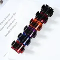 Mini pinzas para el cabello de resina set de seis en burdeos marino y naranja brillo - Yin Yang Multicolor Brillante