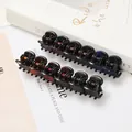 Set de 12 mini pinzas geométricas para el cabello en resina negra y violeta oscuro - Yin Yang Multicolor Juego