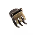 Mini-Haarklammer aus Metall in Vintage-Bronze mit 3-Zähnen für die Stirnhaare - Antike Bronze