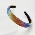 Serre-tête arc-en-ciel avec strass multicolores et doublure intérieure noire antidérapante - Style Strass Multicolore Dégradé