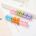 Pack de 12 mini pinzas para el cabello en 6 colores pastel con acabado de plástico - Rosa Color Sólido Juego