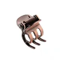 Mini Vintage Haarklammer aus Bronze Metall mit antikem Finish und Federdesign - Rote Bronze
