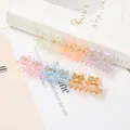 Mini pinzas para el cabello transparentes en colores pastel con purpurina - Transparente Puntos Plateados Juego