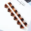 Mini pinzas de pelo de mariposa en resina ámbar con elegante diseño floral para mujer - Girasol Café Juego