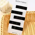 Set di forcine ondulate in metallo nero su scheda per acconciature eleganti e chic - Stile Grande Onda / Nero
