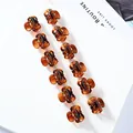 Set de 12 mini pinzas de pelo en acrílico ámbar para peinados de estilo coreano - Lazo Hueco Café Juego
