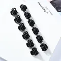 Set de 12 mini pinzas para el cabello tipo mariposa negra para peinados elegantes - Lazo Hueco Negro Mate Juego