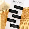 Cinque forcine per capelli nere ondulate in metallo su scheda di marca bianca - Stile Intrecciato / Nero