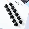 Set de 12 mini pinzas para el cabello mariposa negras en plástico ABS brillante - Mariposa Negro Mate Juego