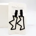 Horquillas negras minimalistas en forma de rayo para mujer con acabado brillante - Pinza Pico de Pato Negra Corona (SC-425) / Juego de 2 Piezas / Negro