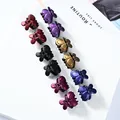 Set de 12 mini pinzas para el cabello mariposa en colores metálicos rojo púrpura y azul - Mariposa Perlado Multicolor Juego