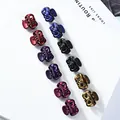 Set de 12 mini pinzas para el cabello con forma de mariposa en colores oscuros variados - Lazo Hueco Perlado Multicolor Juego