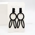 Par de pinzas para el cabello geométricas negras con diseño de orejas de conejo - Pinza Pico de Pato Negra Orejas de Conejo (SC-425) / Juego de 2 Piezas / Negro