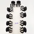 Set di 12 mini mollette per capelli nero opaco 2cm piccoli fermagli in plastica - Molla Piccola a Zucca / Nero