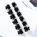 Set de 12 mini pinzas para el cabello de mariposa negras en soporte plástico - Mariposa Negro Brillante Juego