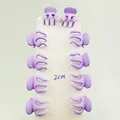 Set di dieci mini mollette per capelli viola opaco da 2cm su scheda di esposizione - Molla Piccola a Zucca / Viola
