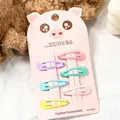 Set de 6 pinzas para el cabello color caramelo en tarjeta de cerdito rosa mona - Forma de gota de agua / Multicolor