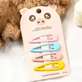 Set de cuatro horquillas para el pelo en colores pastel sobre cartón con forma de cerdito - Forma de gota de agua / Colores De Caramelo Mixtos