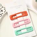 Juego de tres pinzas rectangulares en colores naranja, rosa suave y verde menta - Naranja Rosa Verde