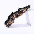 Sparkling rhinestone banana clip hair accessory with colorful crystals on white platform - Champagne Rhinestone