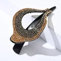 Teardrop hair claw with champagne and smoky grey rhinestones for an elegant festive look - Champagne and Gray Rhinestone