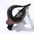Elegant large heart hair claw clip with red rhinestones and premium festive design - Purple Rhinestones