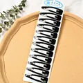 Set de 12 horquillas negras clásicas con forma de gota en tarjeta de exhibición - Estilo Grande Brillante