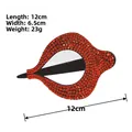 Parámetros de tamaño detallados de la pinza para el cabello de corazón rojo de 12 cm - Diamantes de Imitación Rojos