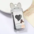 Caja de regalo con orejas de conejo y horquillas metálicas onduladas negras - Pinza Lazo Caja Dibujos / Set en Caja / Negro