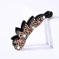 Sparkling rhinestone banana hair clip with champagne gold crystals for ponytail styling - Champagne & Colorful Rhinestones